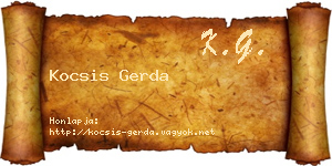 Kocsis Gerda névjegykártya